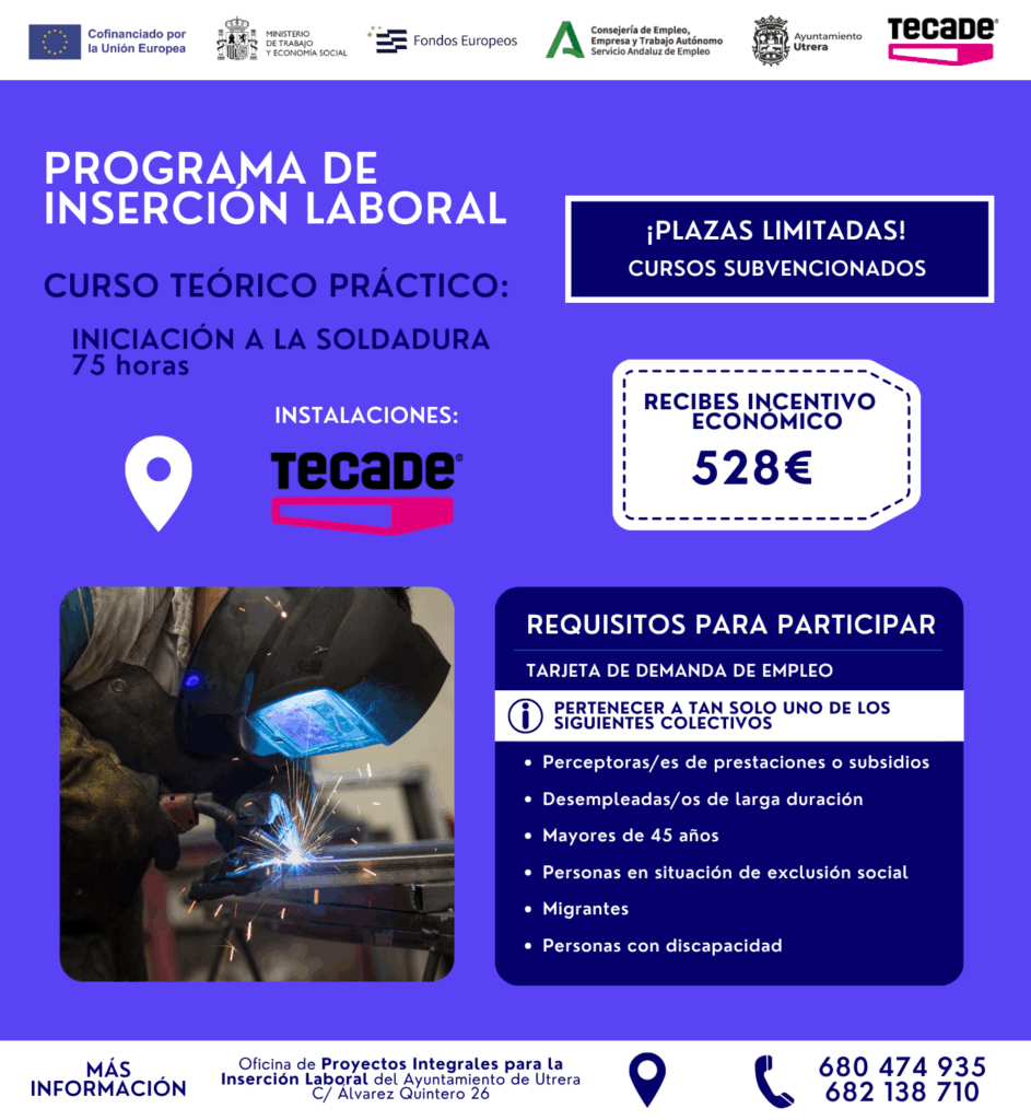 Flayer datos y requisitos del curso de soldadura